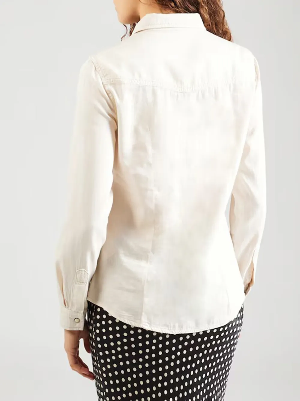 Breast Pocket Casual Style Blouses