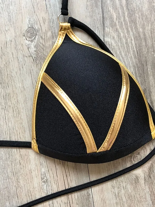 Women's Swimwear Bikini 2 Piece Normal Swimsuit Open Back Cut Out Sexy Leopard Color Block Leopard Print Black Pink Wine Dusty Rose Camisole Strap Bathing Suits New Vacation Sexy