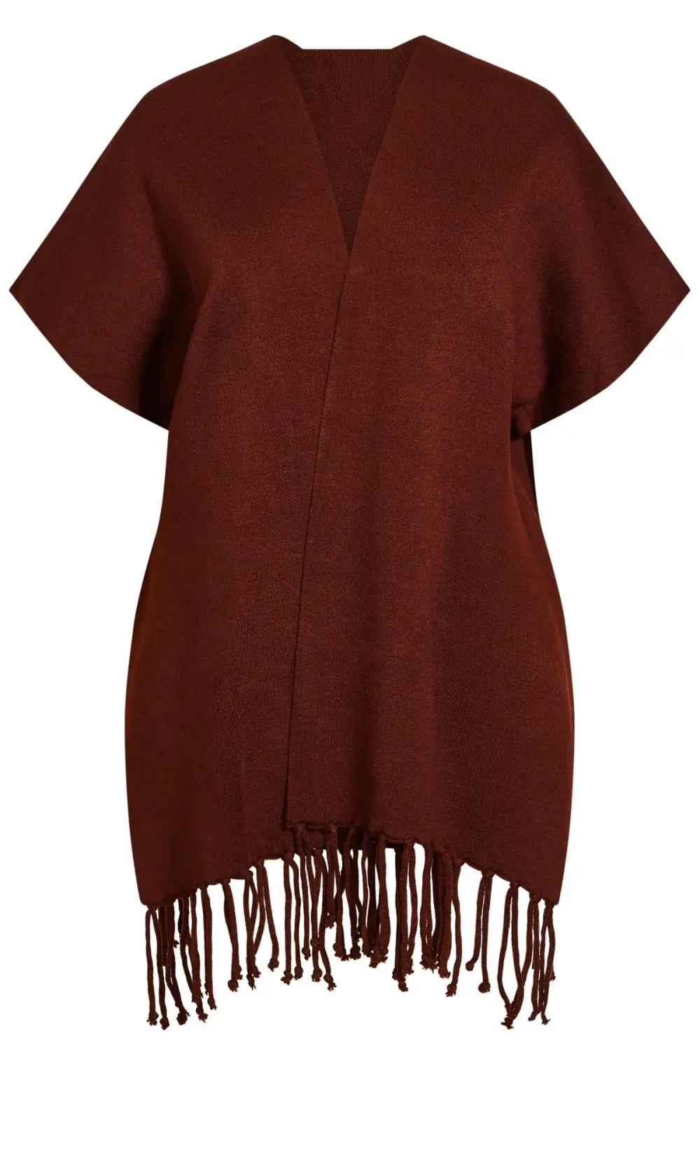 Evans Burgandy Red Knitted Wrap Cardigan