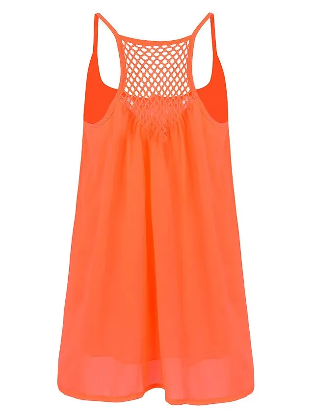 Women's Strap Dress Mini Dress fluorescent green Black White Sleeveless Pure Color Summer Spring Casual 2023 S M L XL XXL XXXL