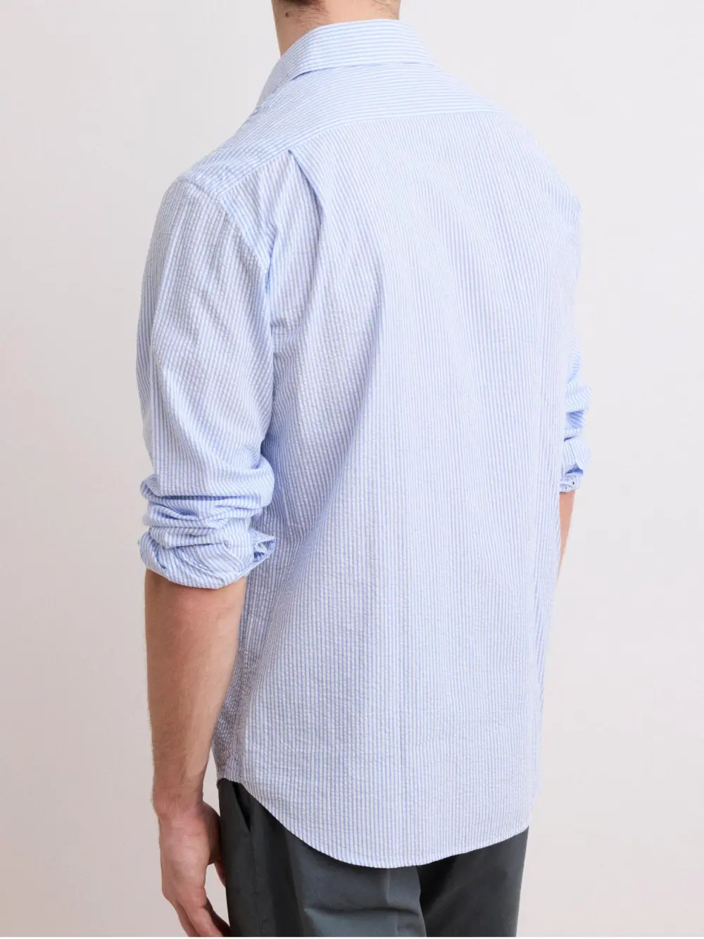 Casual Soft And Comfortable Sky Blue Striped Shirt