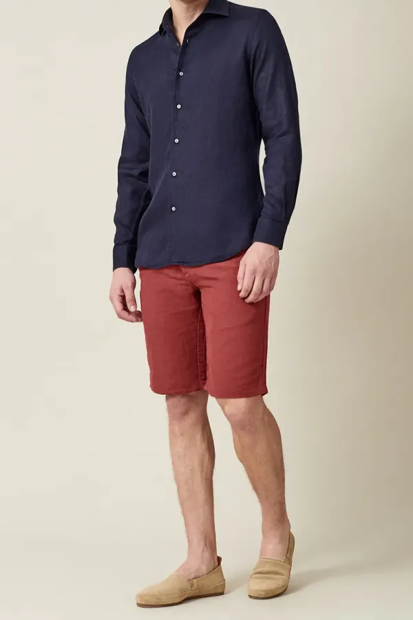 Panarea Linen-Cotton Shorts