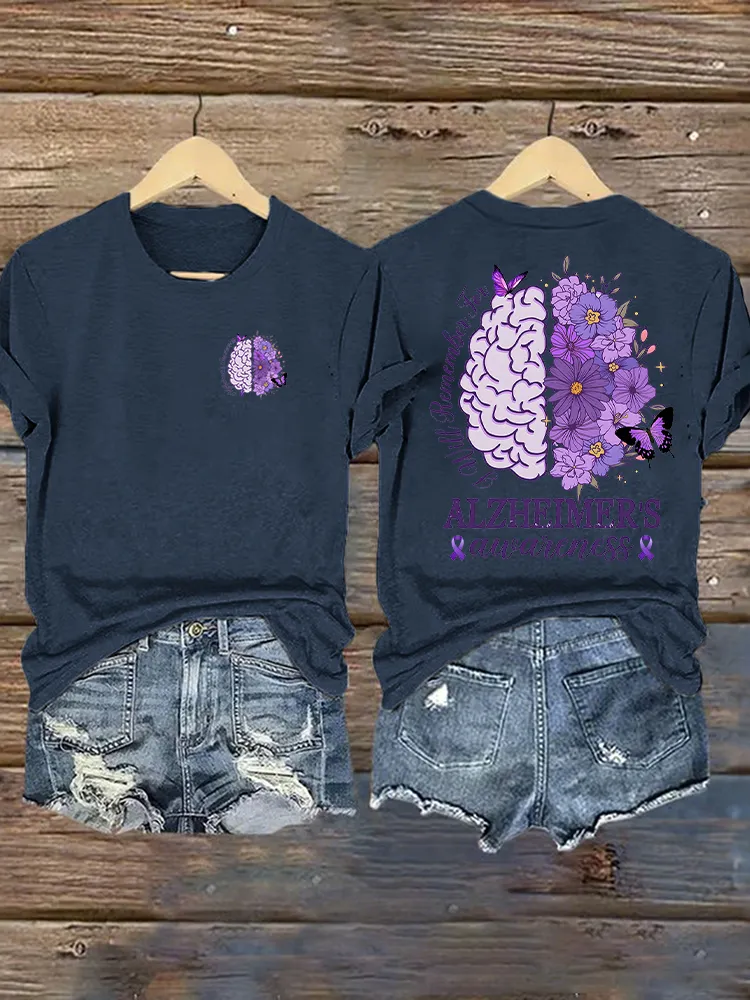 Women'S Alzheimer'S Awareness V-Neck T-Shirt