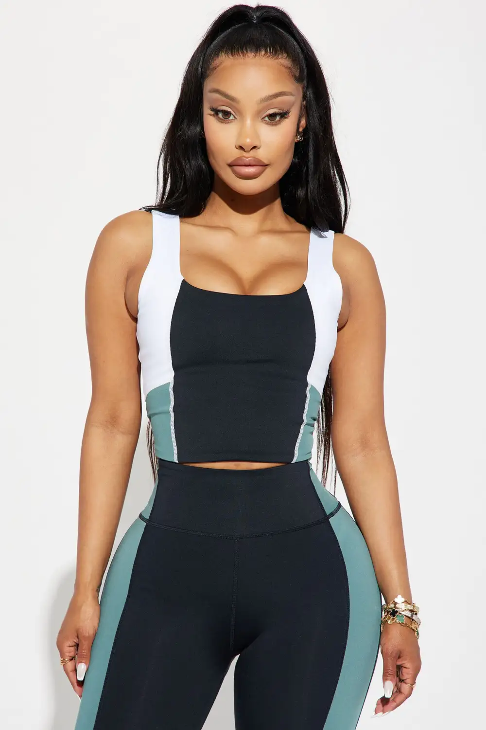 Nina Elevate Active Sports Bra - Teal/combo