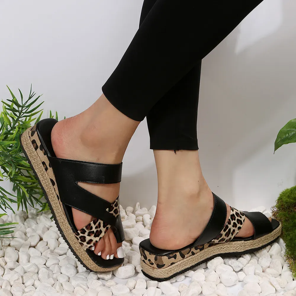 Leopard Printed Comfortable Fashion Sandals Slippers