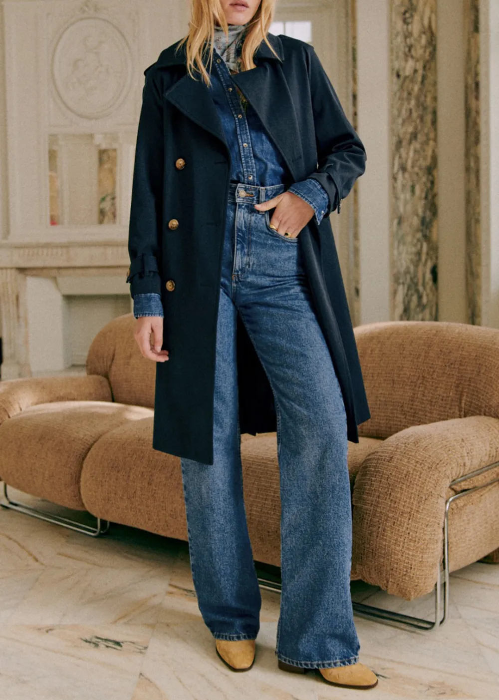 Long Belted Trench Coat