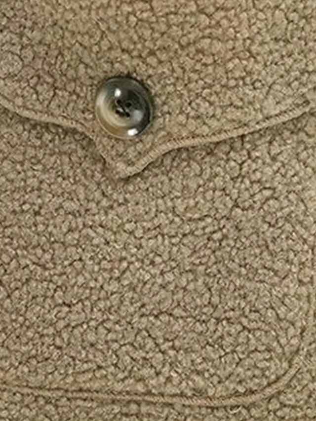 Women's Teddy Vest Long Teddy Coat Fall Sherpa Jacket Fleece Warm Zipper Vest with Pockets Winter Long Coat Windproof Warm Modern Style Sleeveless Plain Pink Red Khaki