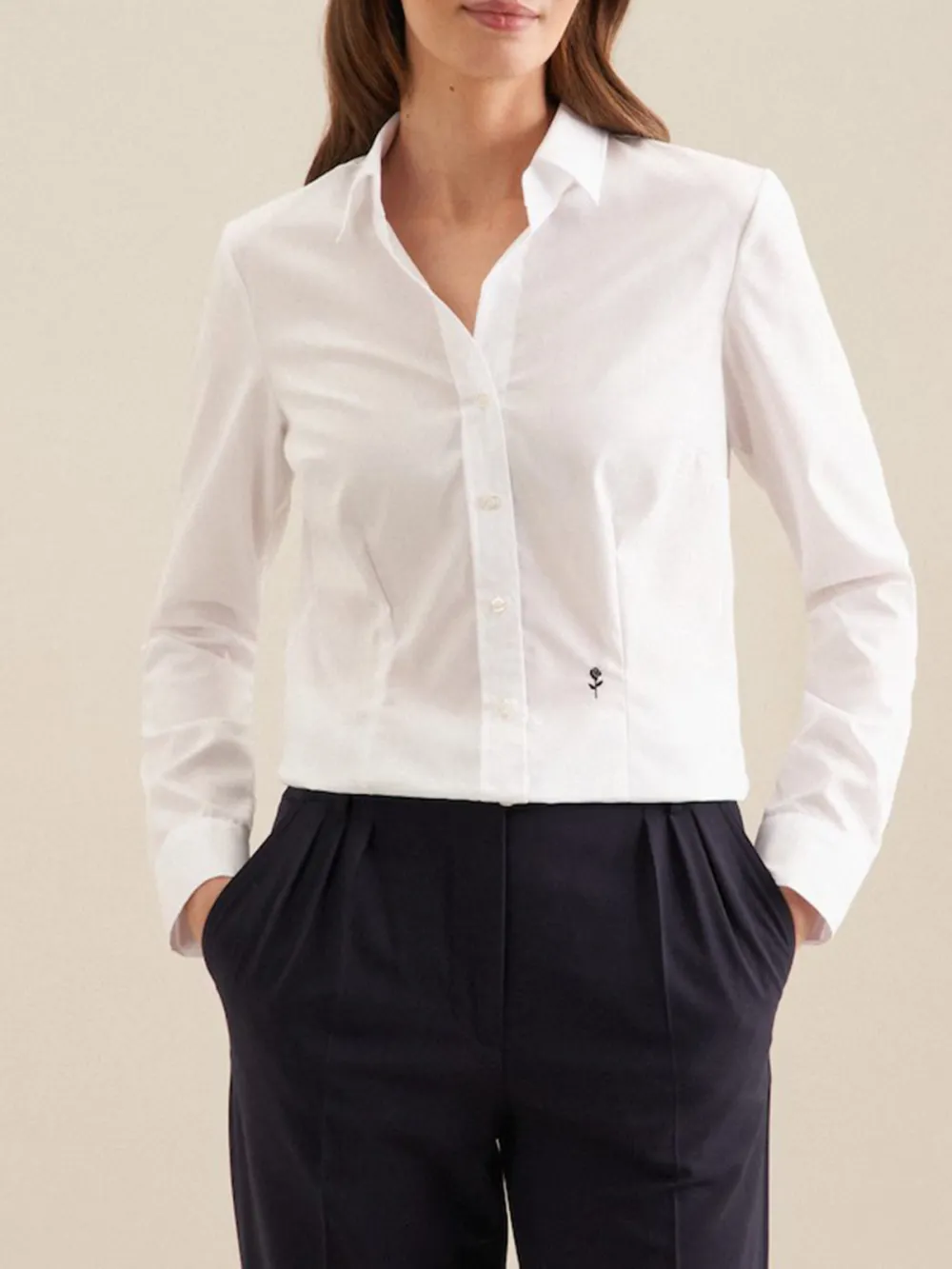 Plain Colored Long Sleeve Casual Style Blouses