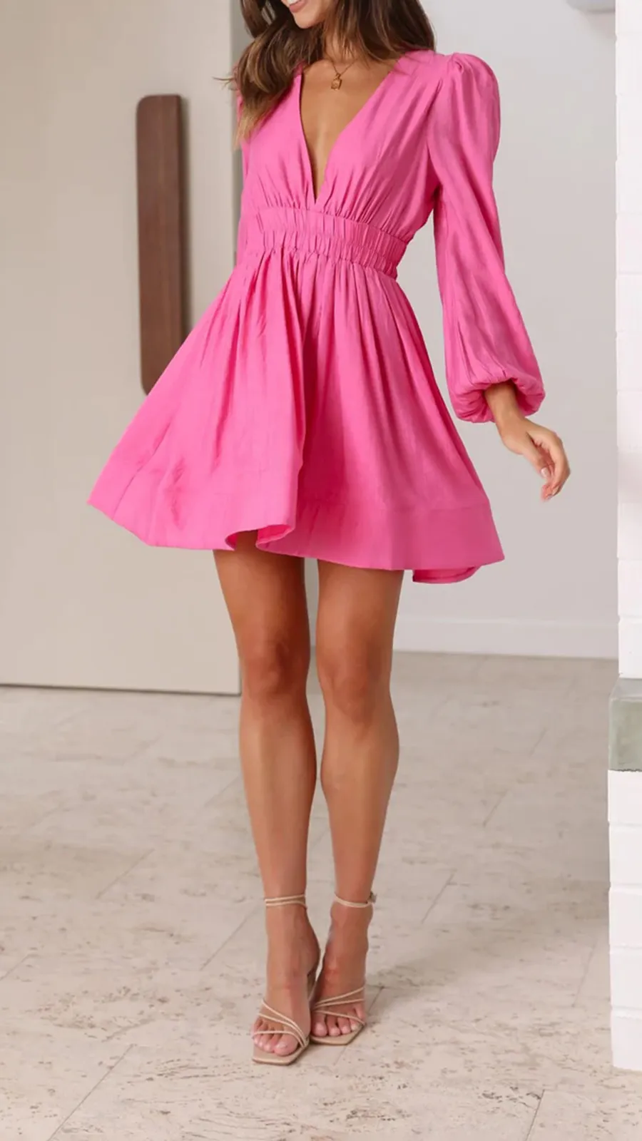 Elasticated Waist Band Mini Dress