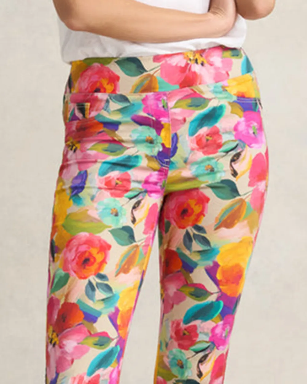 Floral Print Ankle Length Pants