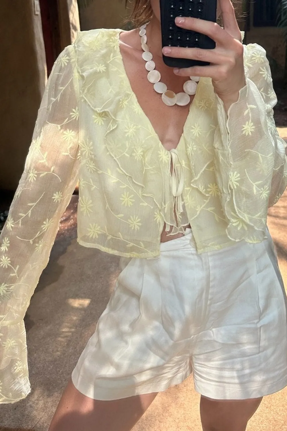 Yellow Ruffle Blouse