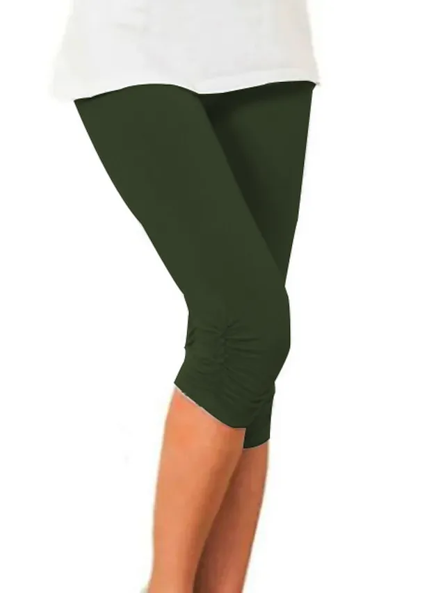 Women's Yoga Pants Sun Protection Tummy Control Butt Lift High Waist Yoga Fitness Gym Workout Capri Leggings Bottoms Violet Black White Sports Activewear High Elasticity Skinny