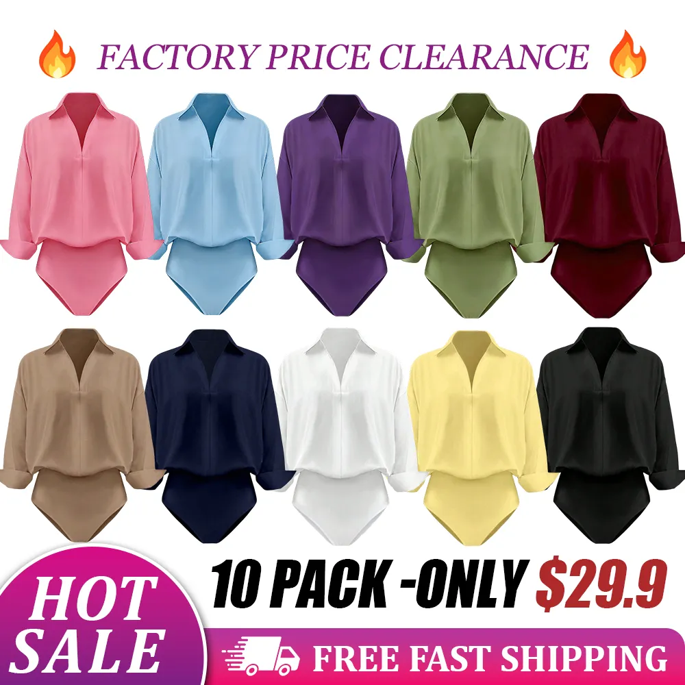 Women's Collared Long Sleeve Bodysuit