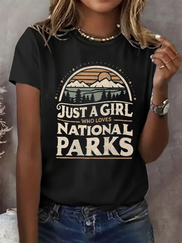 Just A Girl Who Loves National Parks Comfort Colors T-Shirt