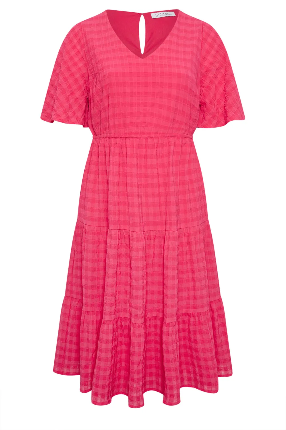 YOURS Curve Pink Textured Smock Midi Dress