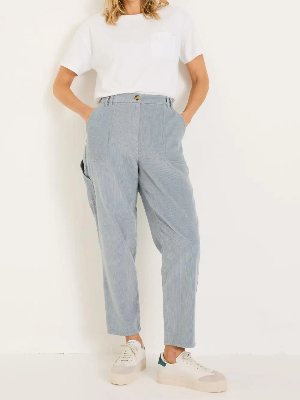 Chesil Pale Blue Cord Trousers
