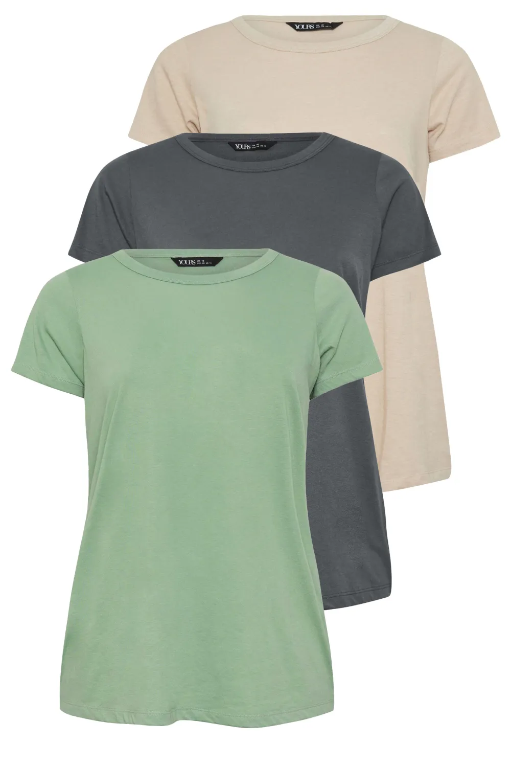 3 PACK Curve Green & Grey Essential T-Shirts