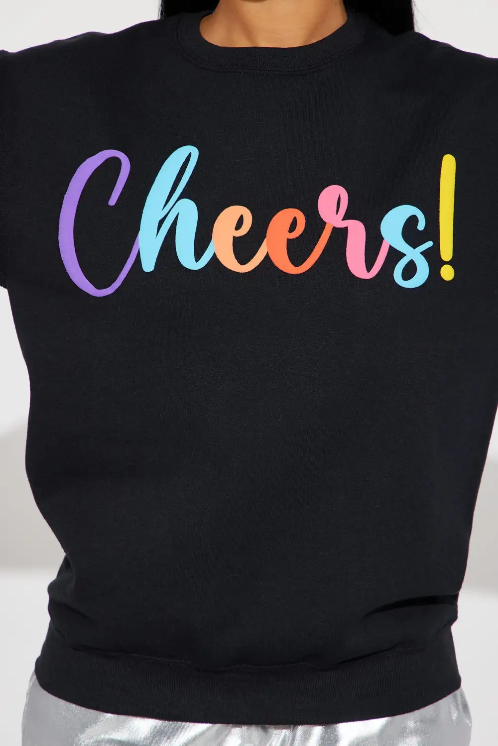 Cheers Puff Print Sweatshirt - Black