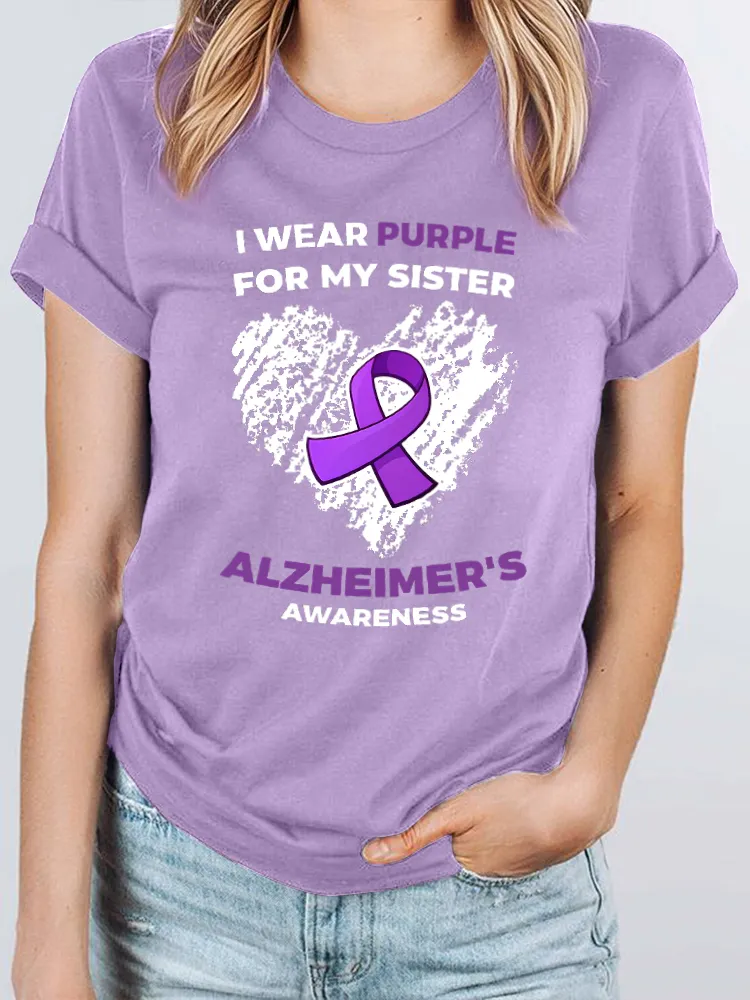 I wear purple for my sister Alzheimer's T-Shirt