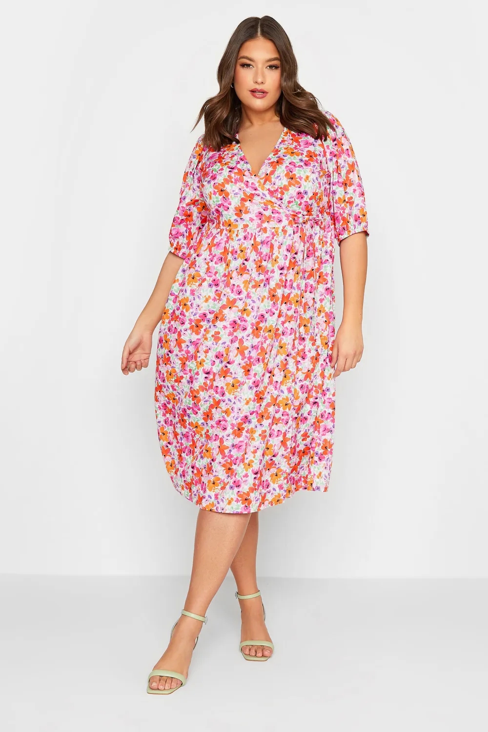 YOURS Curve Green Floral Midaxi Dress