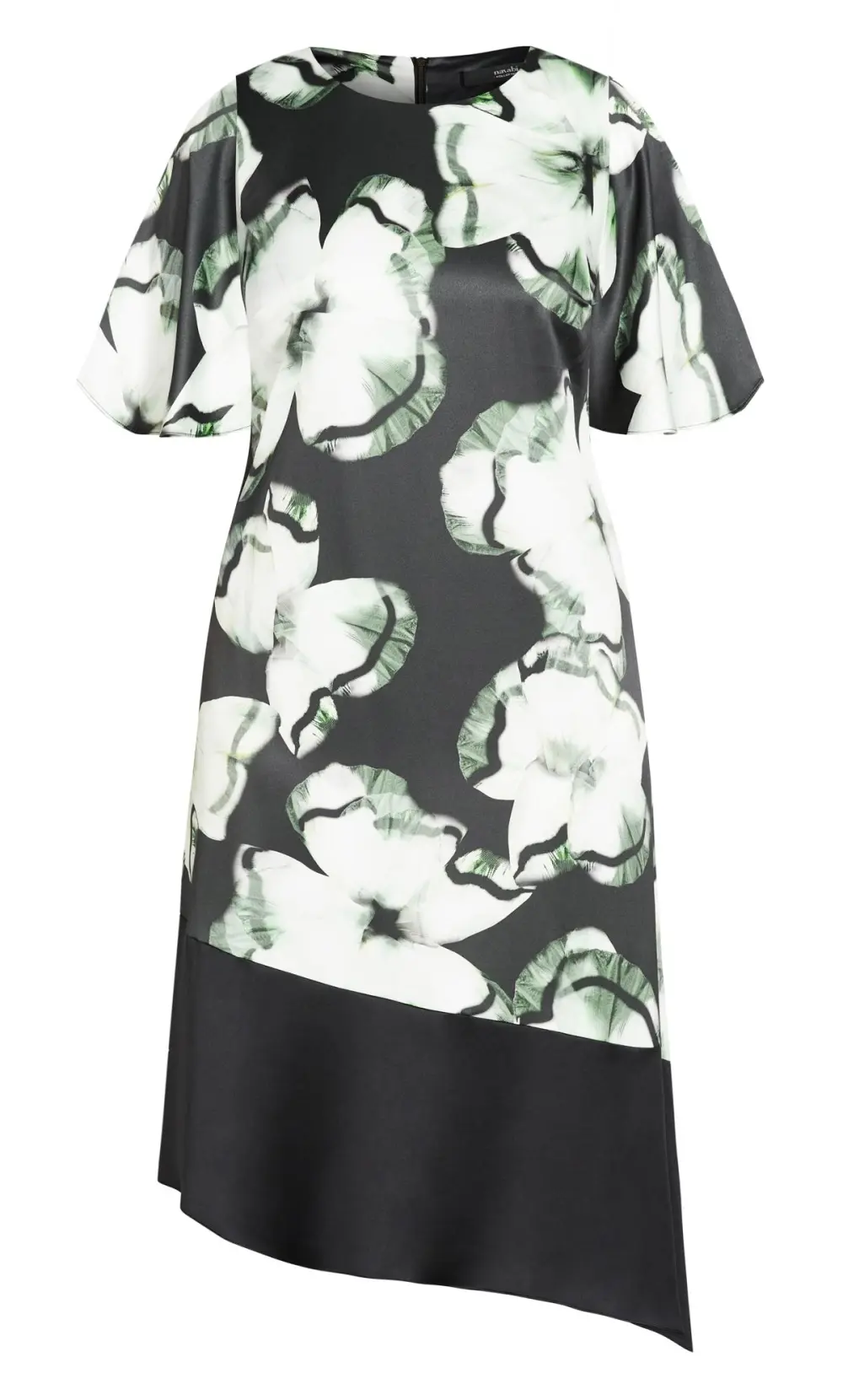 Evans  Black Color Block Print Dress