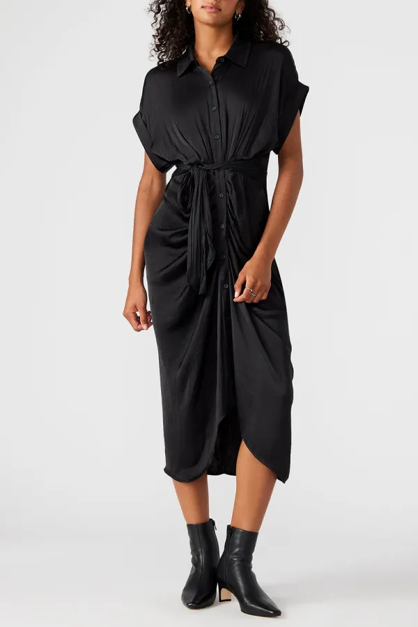 HIGH-LOW HEM DRESS BLACK