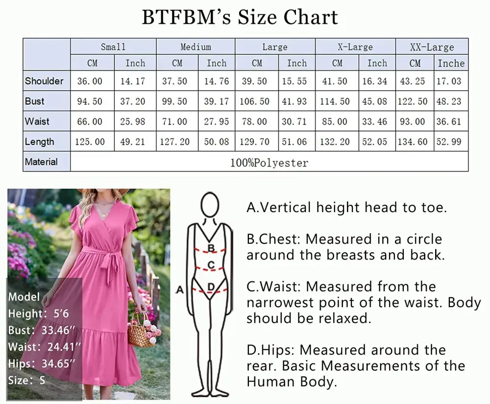 Women Summer Bohemian Floral Casual Wrap V Neck Ruffle Cap Sleeveless Belt A-Line Pleated Hem Swing Midi Sun Dress