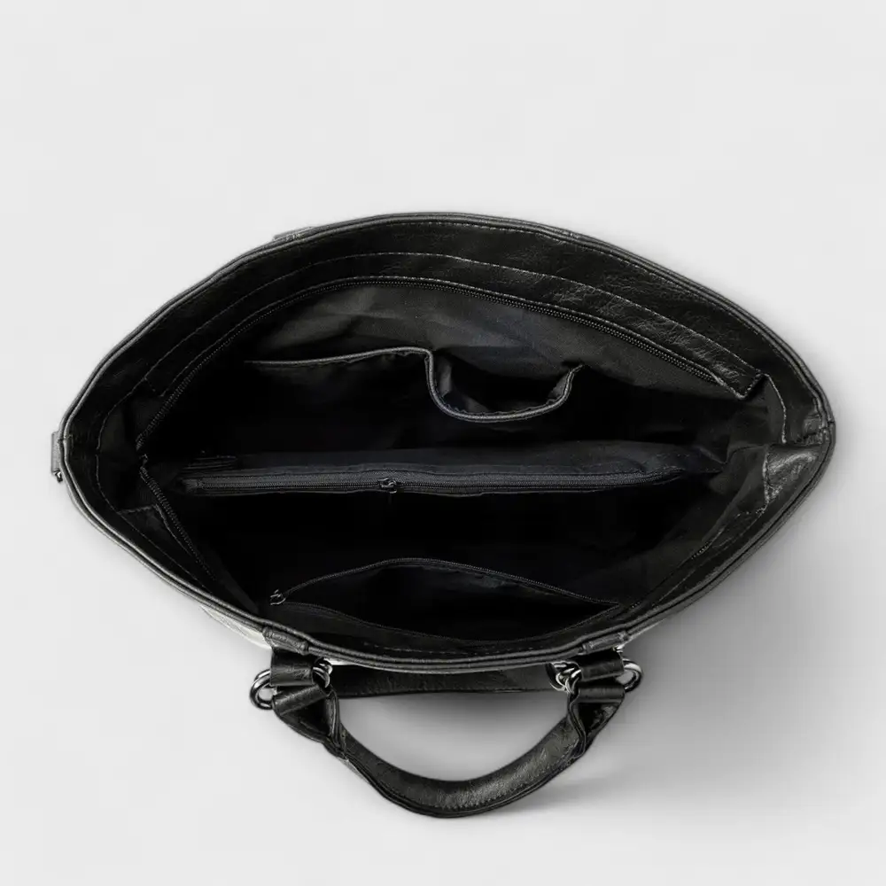 Drawstring Leather Handbag