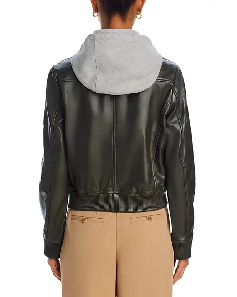Casual Style Leather Bomber Jacket
