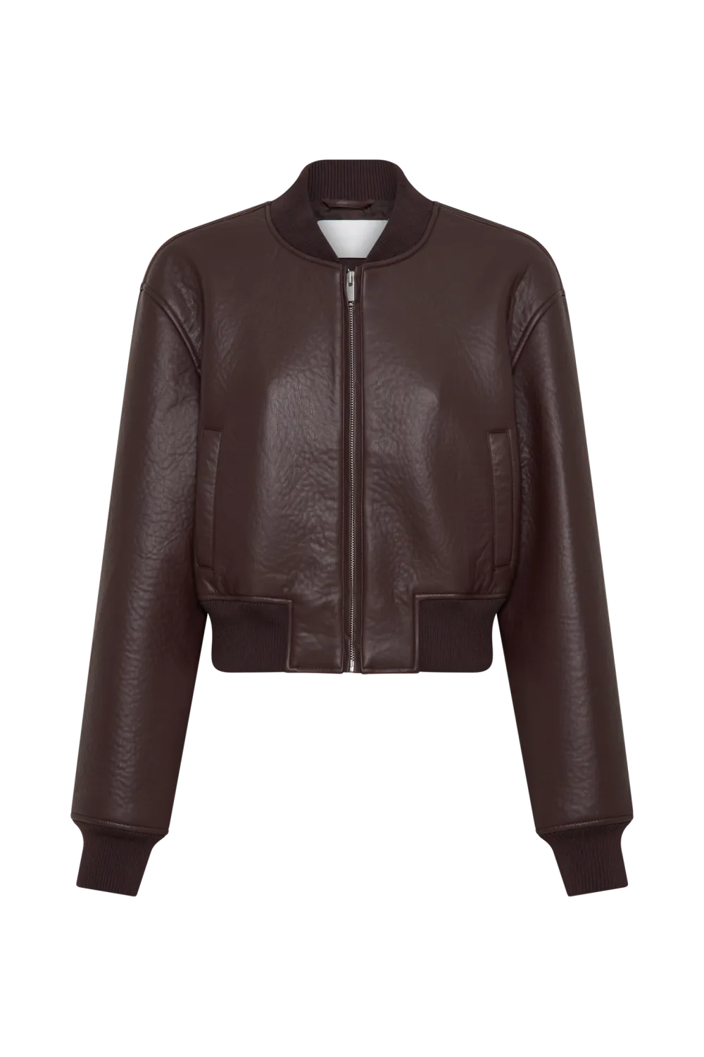 Faux Leather Bomber Jacket