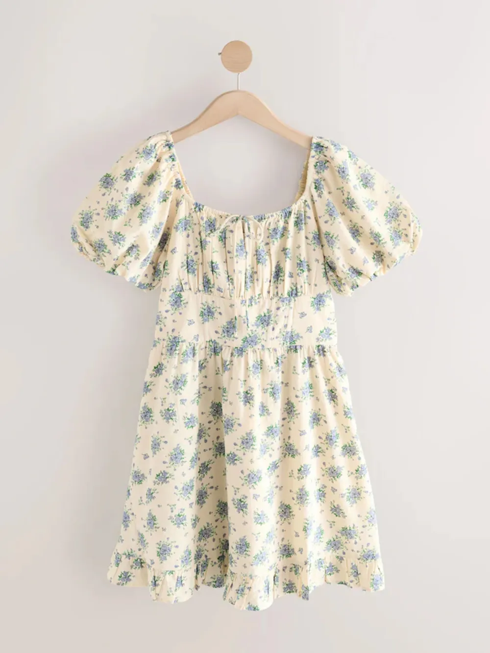 Summer Fresh Bubble Sleeve Pure Cotton Dress