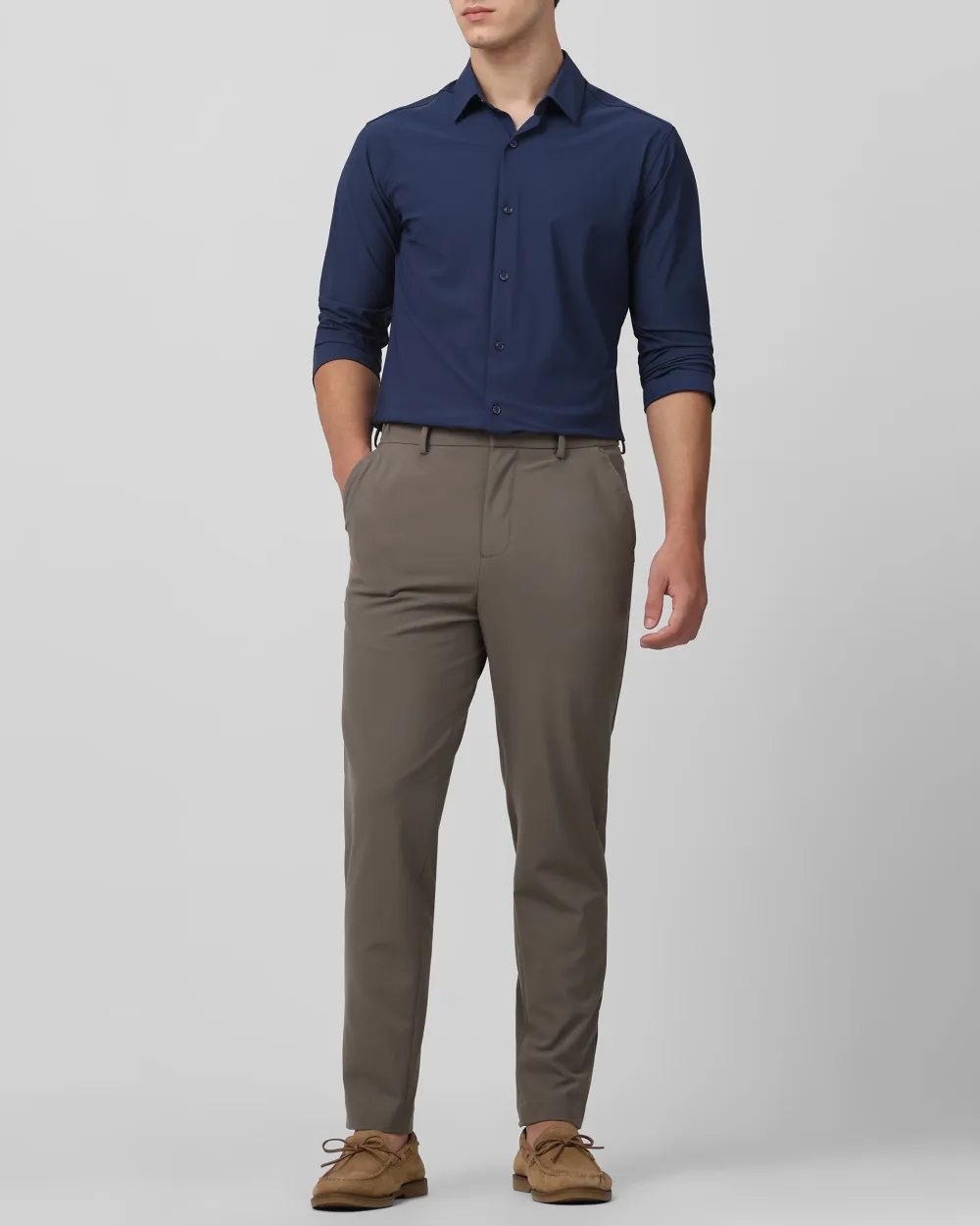 Leisure Soft And Comfortable Slim-Fit Dark Navy Shirt