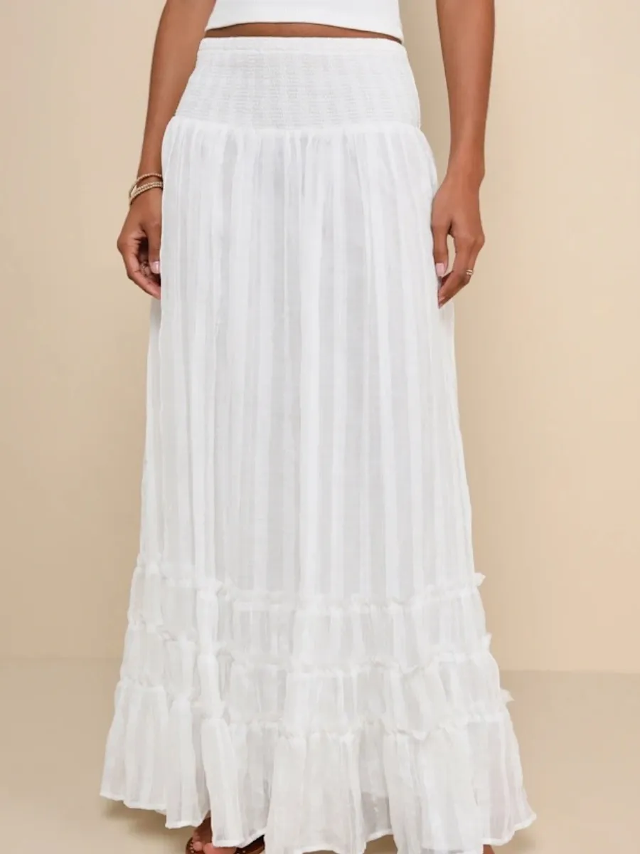 Boho Ruffle Maxi Skirt