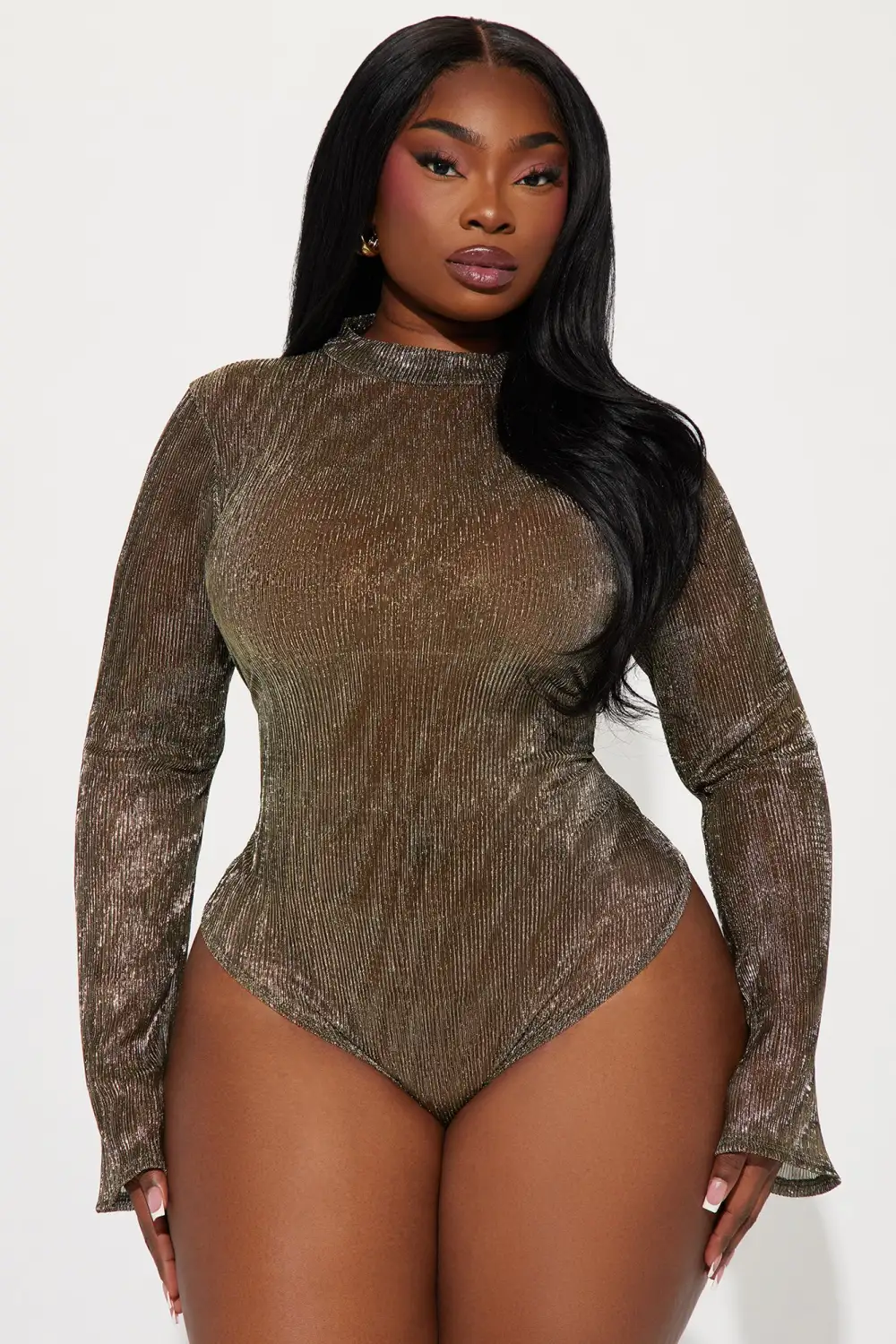 Night Out With You Bodysuit - Gold