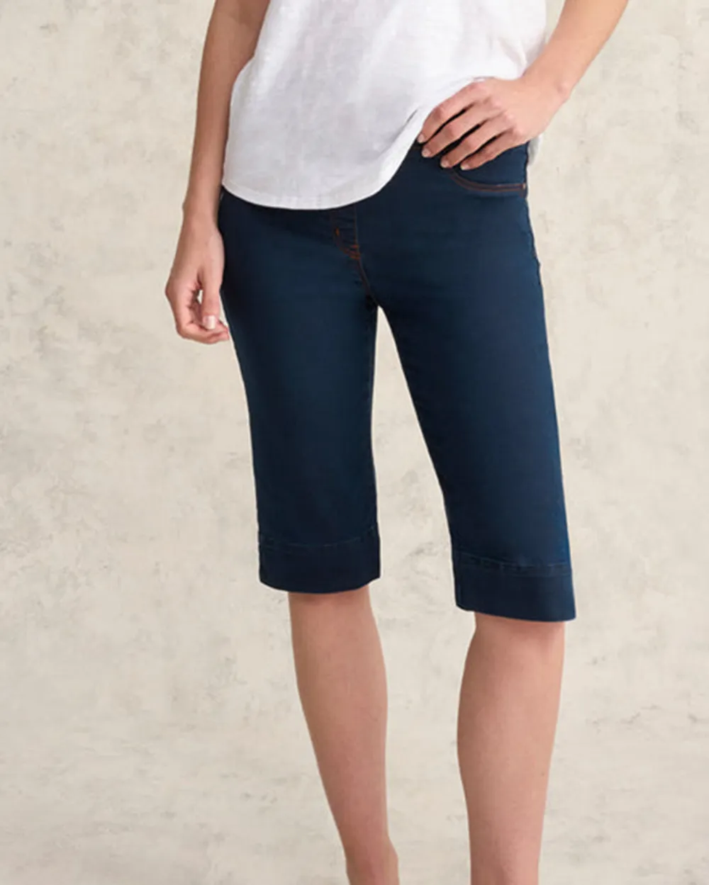 Denim Knee Length Shorts