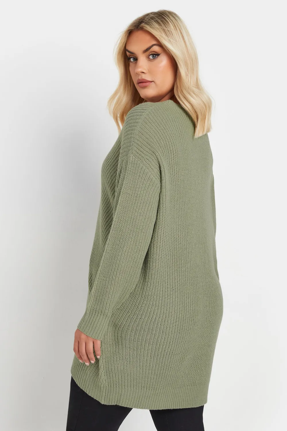 YOURS Curve Black & White Essential Knitted Jumper