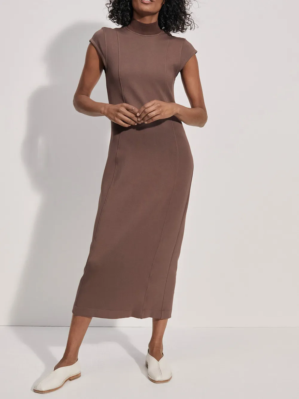 High Neck Midi Dress
