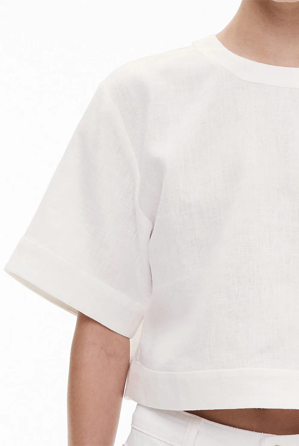 Linen Round-Neck T-Shirt