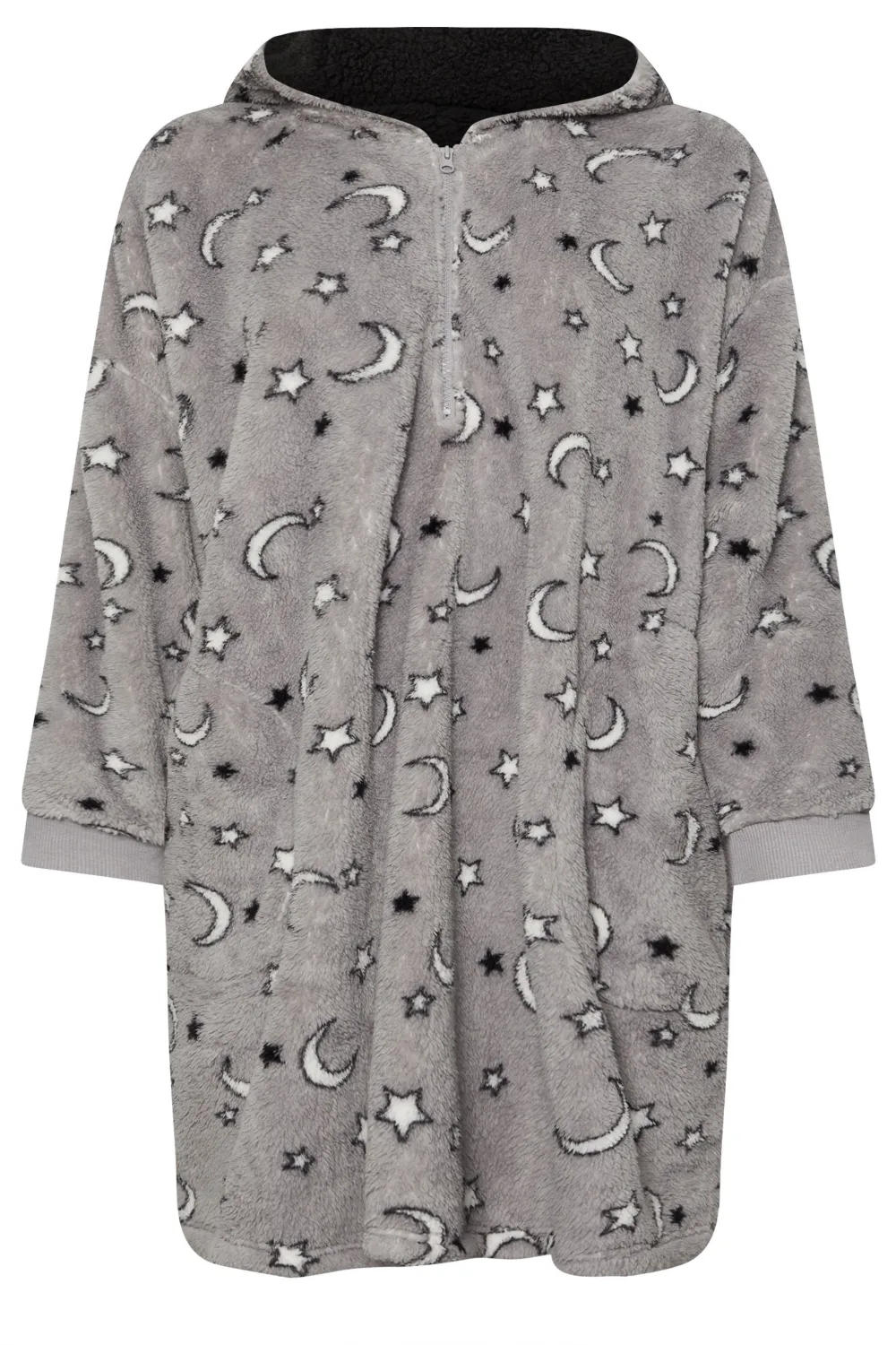 YOURS Curve Grey Moon & Star Oversized Blanket Hoodie