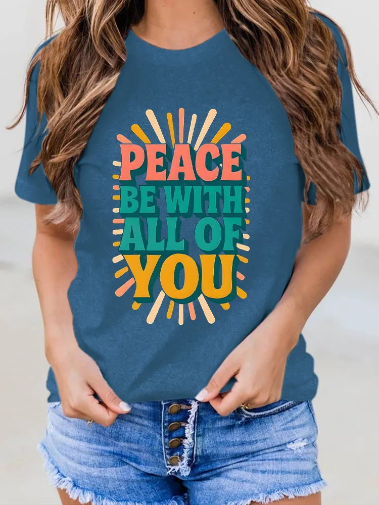 Women'S Habemus Pope Leo Xiv Peace Be With All Of You Round-Neck Short-Sleeved T-Shirt