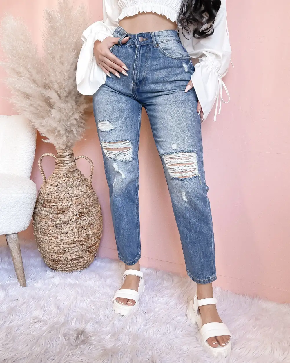 POLLY BOYFRIEND JEAN (MEDIUM WASH)