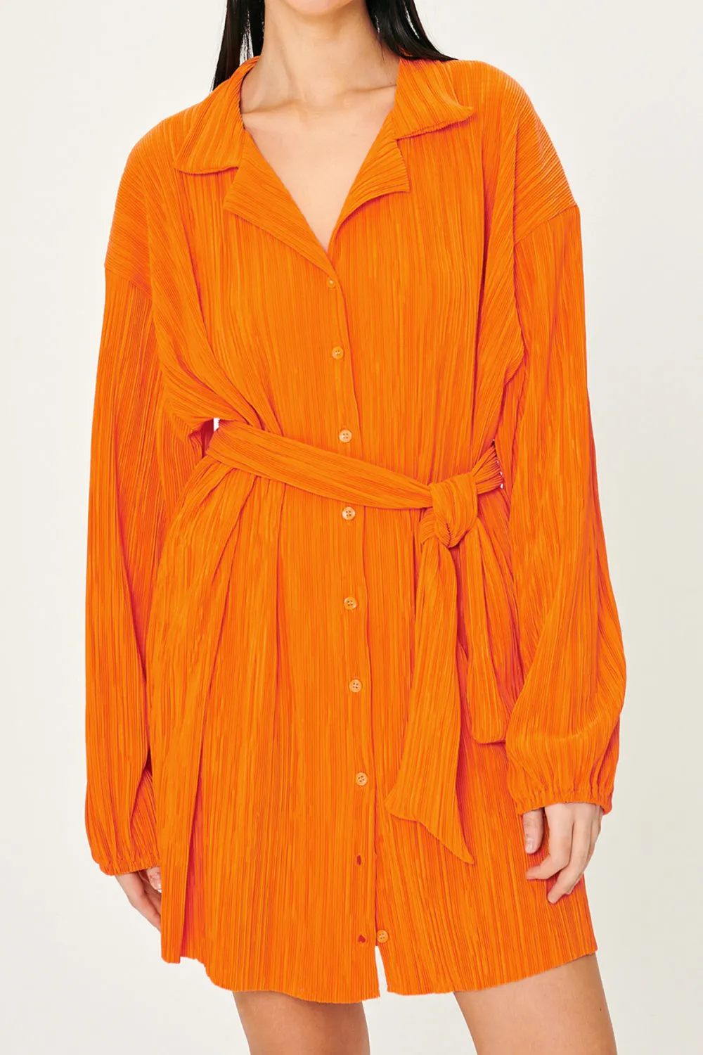 Daily Plisse Shirt Dress