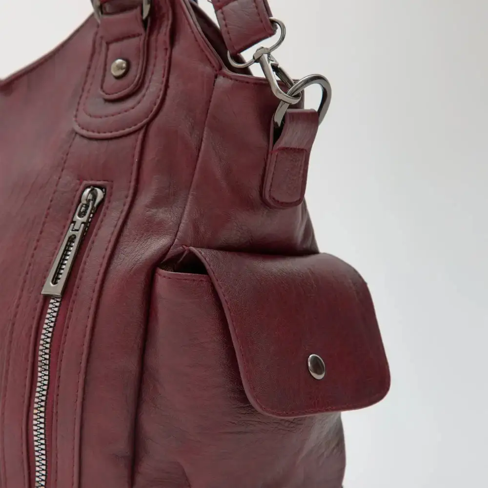 Pocket Front Leather Crossbody Bag