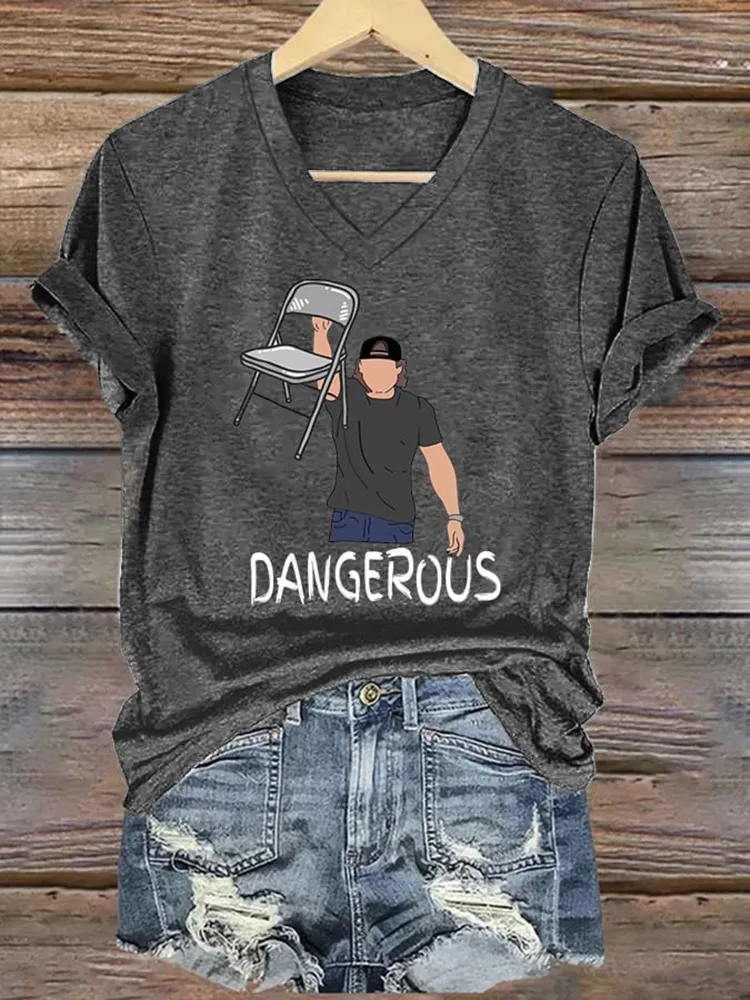 Dangerous V-Neck Short-Sleeved T-Shirt