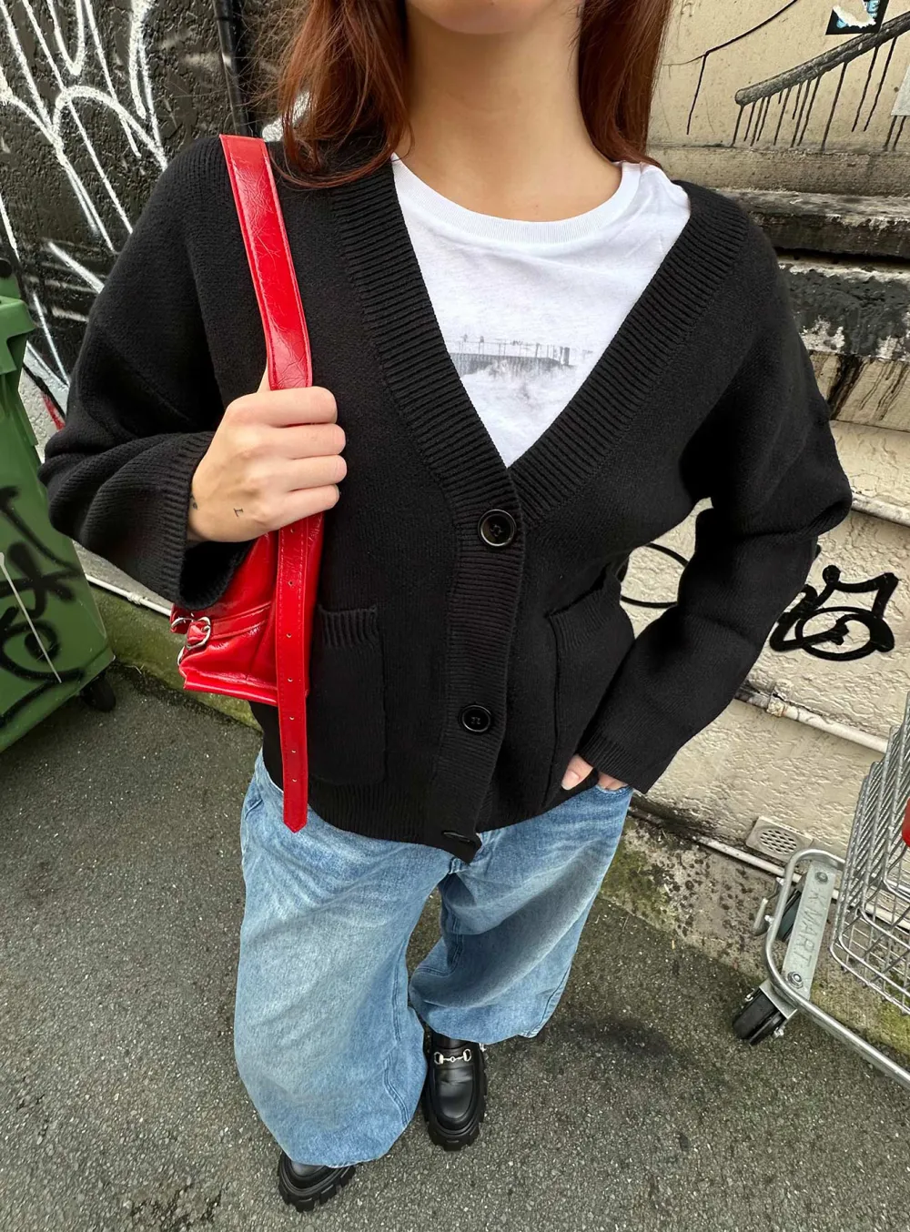 Drop shoulder Cardigan Cream