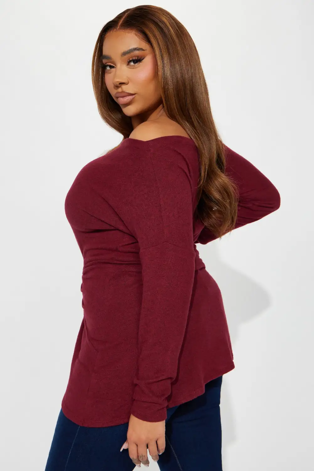 Simply Flawless Off Shoulder Top - Wine