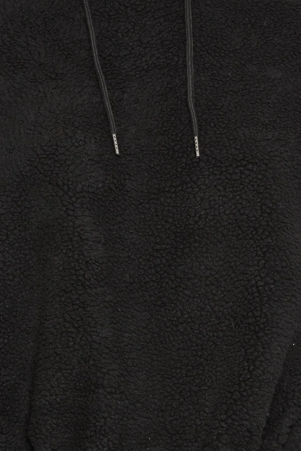YOURS Curve Black Teddy Cropped Fleece Hoodie