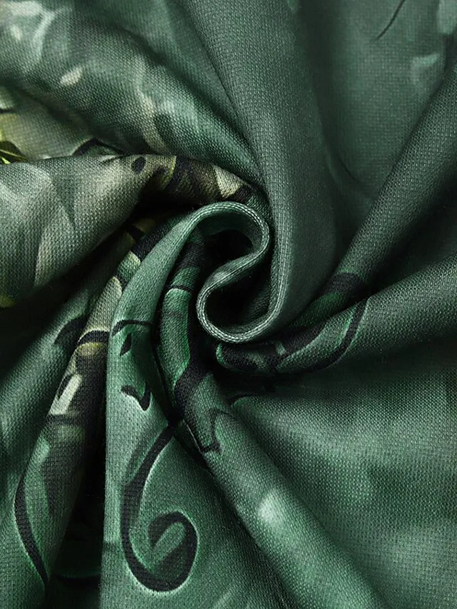 Women's Hoodie Dress Winter Dress Shift Dress Mini Dress Colorful Light Green Blue Long Sleeve Floral Print Fall Winter Autumn Hooded Vacation Vacation Fall Dress 2023 S M L XL XXL 3XL