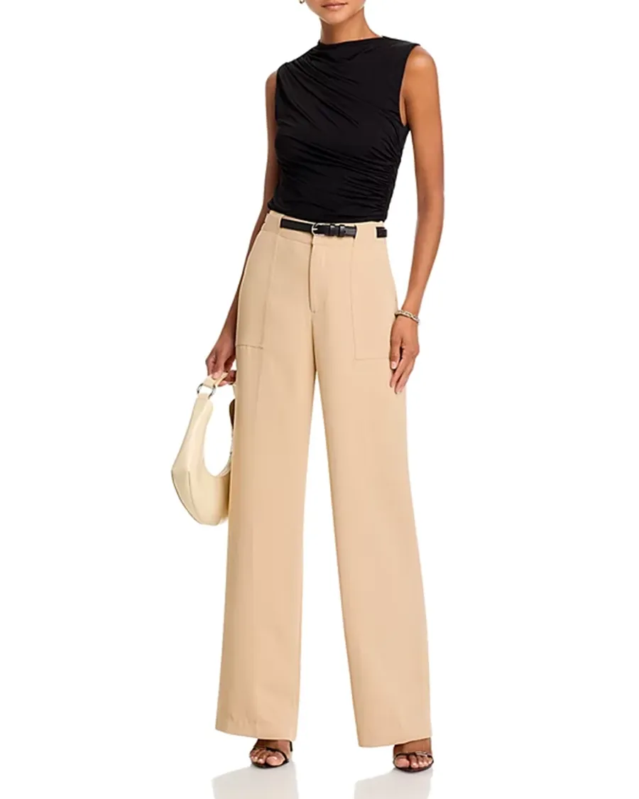 Side Slit Pockets Wide Leg Pants