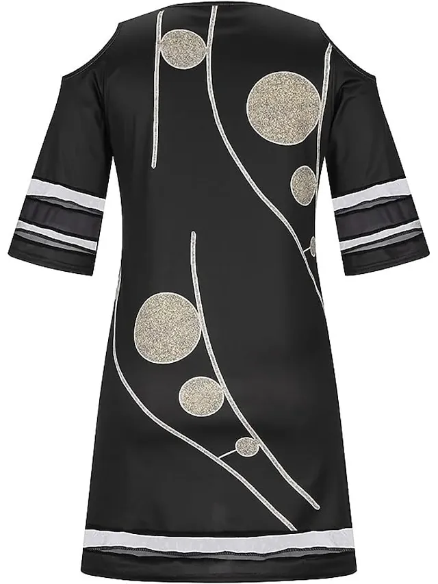 Women's Casual Dress Shift Dress Mini Dress Black White Red Half Sleeve Polka Dot Ruched Summer Spring V Neck Vacation Vacation Fall Dress Summer Dress 2023 S M L XL XXL 3XL